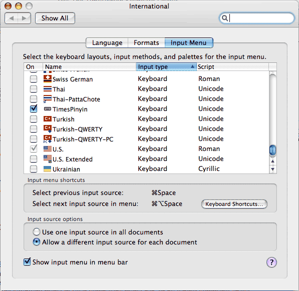 International Preference Panel